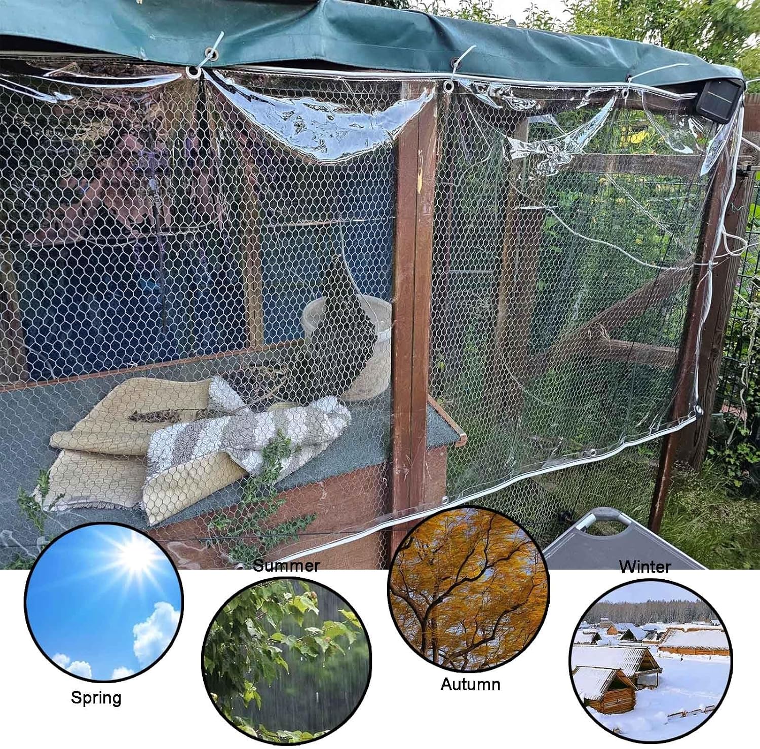 6x8 8x10 10x20' Clear Tarps Waterproof for Outdoor UV Resistant Porch Tarpaulin Cover Garden Heavy Duty Clear Vinyl Tarp 15.4Mil Thick with Grommets and Reinforced Edges(19x29 FT)