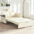 45' Oversize 3-in-1 Sleeper Chair, 75' Long Pull-Out Sleeper Sofa Bed with Wing Table and Side Pocket for Living Room, Bedroom, Small Space, Beige