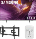 Samsung QN55S85FAFXZA 55 Inch OLED HDR 4K Smart TV with a Walts TV TILT-EXTENSION-37-90 Tilt Mount for 37'-90' TVs and Amber Protection 3-Outlet-Surge Surge Protector (2025)
