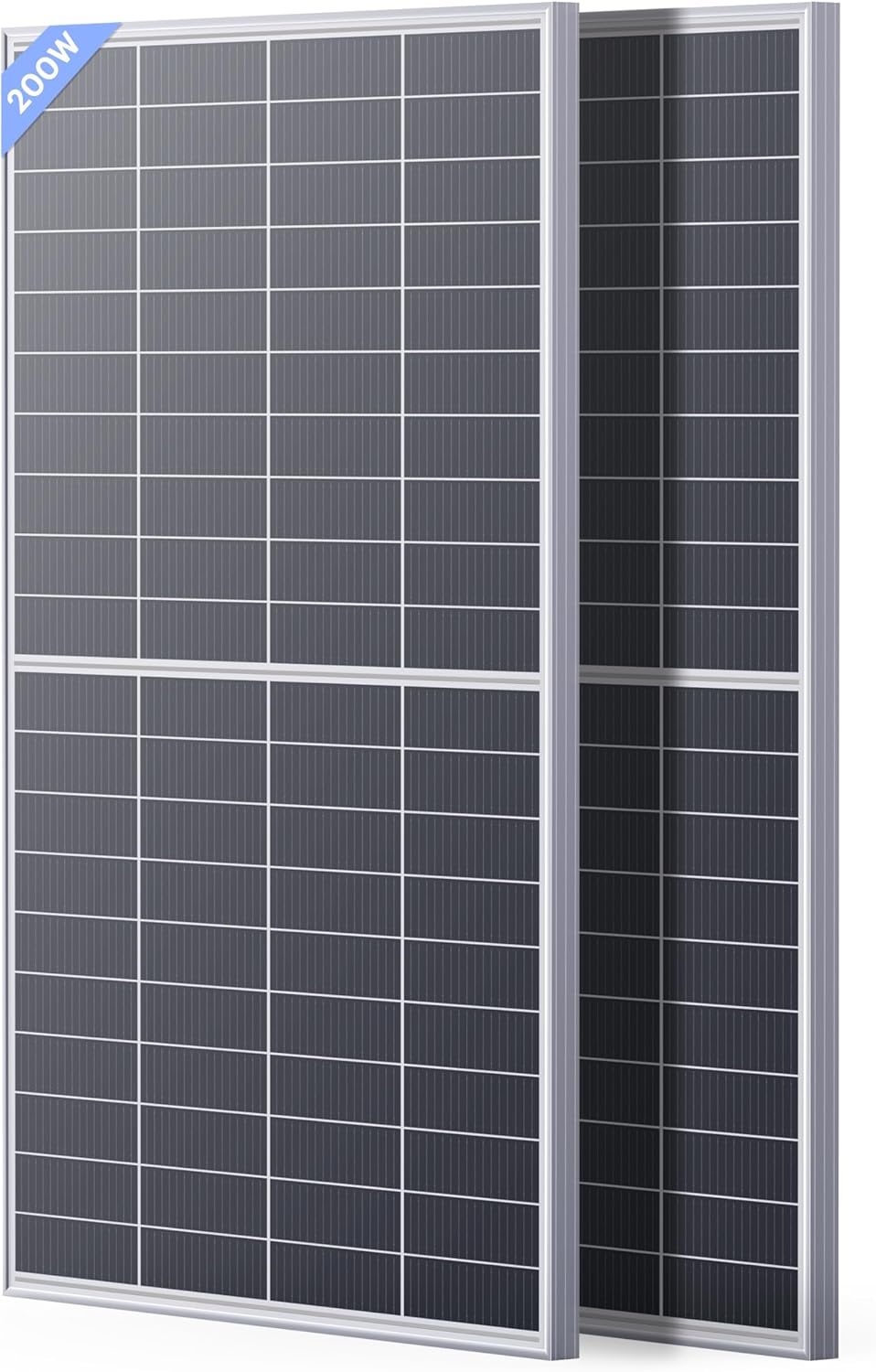 N-Type 16BB 400W Bifacial Solar Panel, 2×200W Solar Panels for 12V/24V Battery Systems, 25% High Efficiency, Dual-Module Anti-Shade Design, for RV Van Marine Rooftop Home Off-Grid