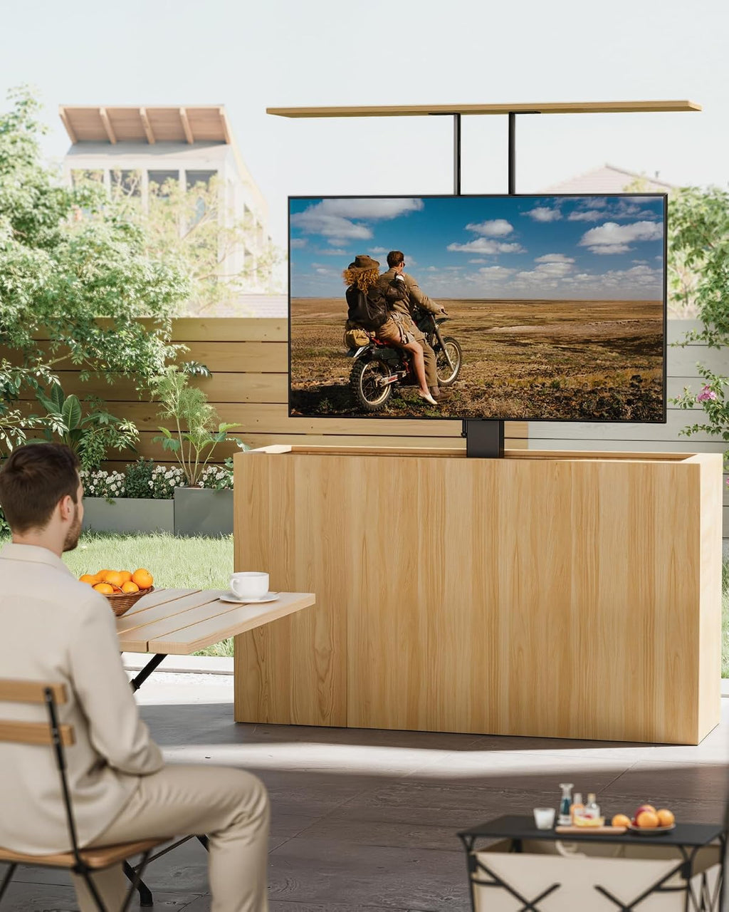 monTEK Motorized TV Lift for 32-48 inch TVs, Ceiling&Vertical TV Lift Mechanism with RF Remote, Smart Phone & Voice Control via WiFi, Up to 132lbs, 4X Load Tested, Max VESA 400 * 400