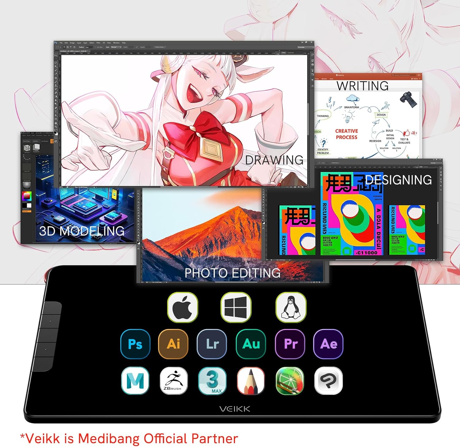 VEIKK Drawing Tablet with Screen 15.6' Graphics Tablet, Studio 16 Art Tablet with 16384 Pen Pressure,Adjustable Stand,Quick Dial and 5 Shortcut Keys, 125% sRGB