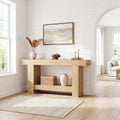 63-Inch Long Console Table, Farmhouse Sofa Table Behind Couch, Wooden Console Tables with Storage, Entryway Entry Tables for Hallway Entrance Living Room