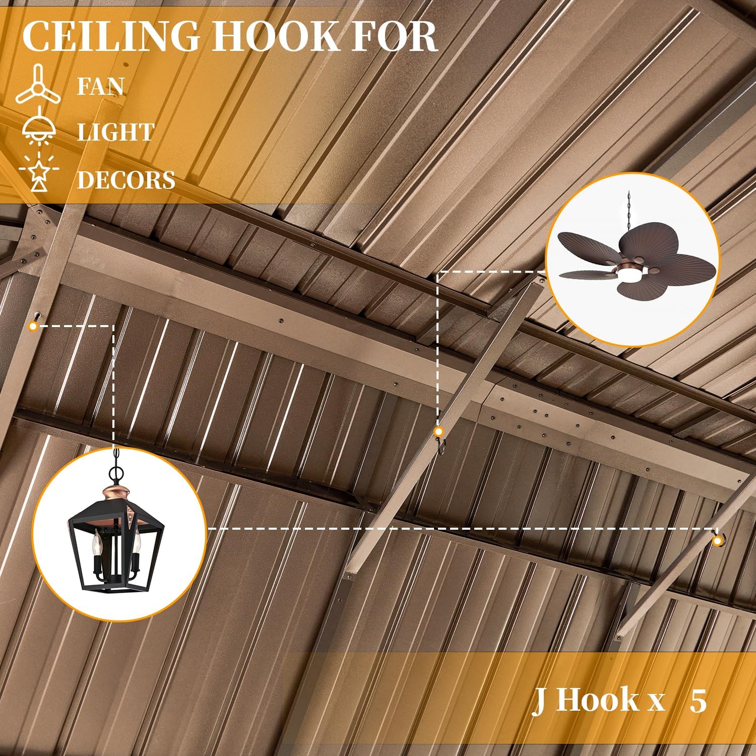 YOLENY 12'x24' Gazebo, Hardtop Gazebo with Galvanized Steel Double Roof, Pergolas Aluminum Frame, Netting and Curtains Included, Metal Outdoor Gazebos for Garden, Lawns