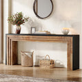 Tribesigns 70.9-Inch Long Console Table, Farmhouse Narrow Wooden Sofa Table Behind The Couch for Living Room, Entryway, Hallway, Foyer, Black + Natural Wood Color