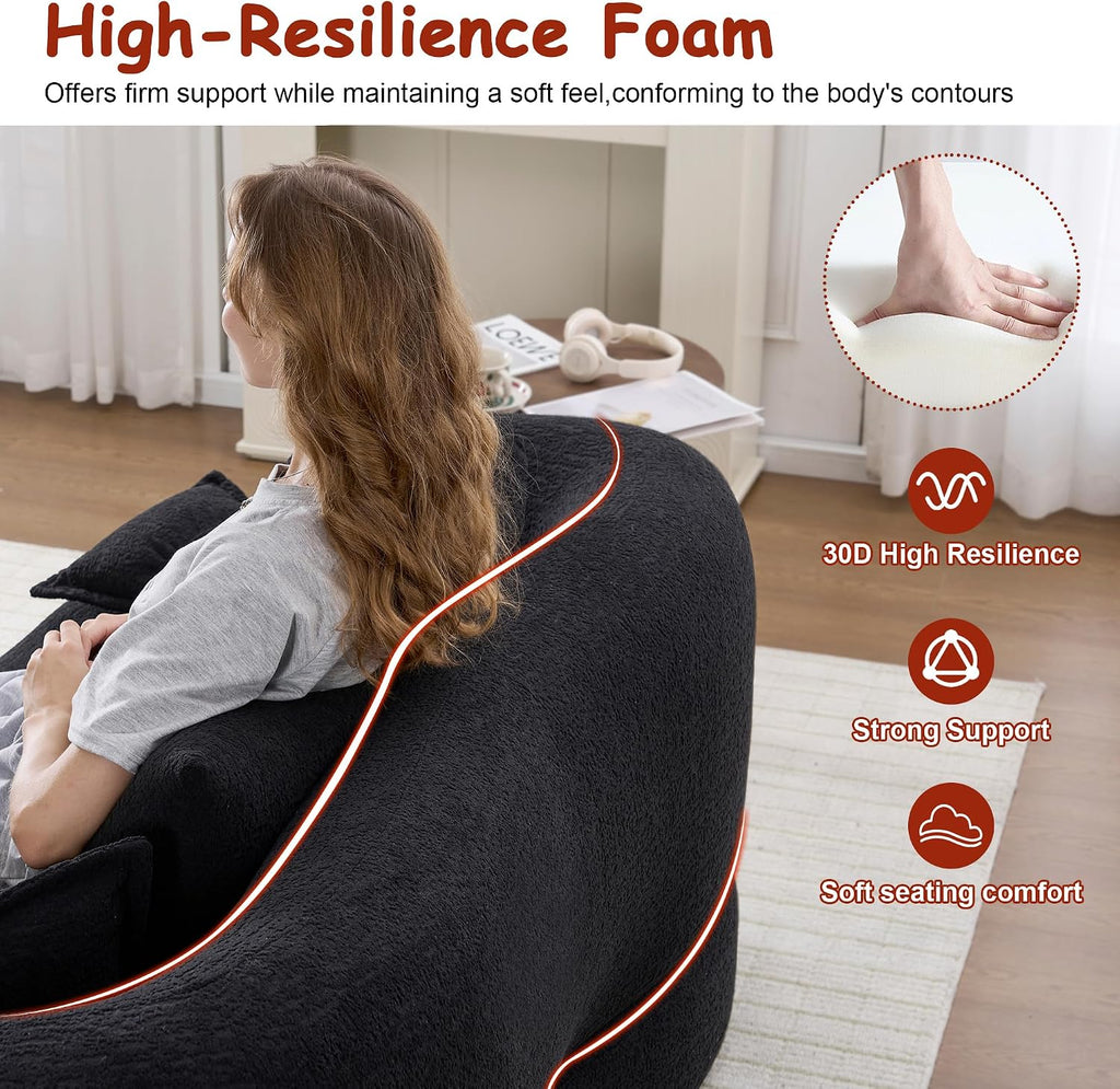 70' Convertible Sofa Bed, 2-in-1 Boneless Sleeper Sofa, Soft Chenille Folding Sofa Loveseat with 4 Pillows, Love Seat Small Couch for Small Spaces, Living Room, Bedroom, No Assembly