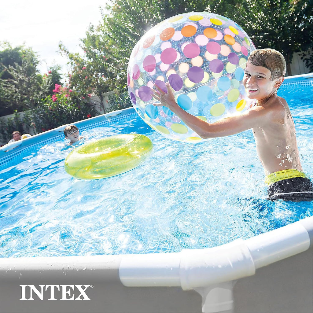 Intex Prism Frame 12 Foot x 30 Inch Round Above Ground Outdoor Swimming Pool Set for Backyards with 530 GPH Filter Pump and Steel Frame Pool Ladder