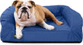 K9 Ballistics Tough Orthopedic Medium Bolster Dog Bed - Washable, Durable and Water Resistant Dog Bed - Made for (M) Medium Dogs, 33'x27', Blue Quartz
