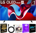 LG OLED55C4PUA OLED C4 55 Inch HDR 4K Smart OLED TV 144 HZ Refresh Rate + UAX 4K HDMI 2.0 Cable + CPS 24 Months Protection and Streaming Bundle with Alexa