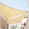ColourTree CTAPT16 Custom Size Order to Make 14' x 17' x 22' Beige Right Triangle Sun Shade Sail Canopy Mesh Fabric UV Block UPF50 - Commercial Heavy Duty - 190 GSM - 3 Years Warranty