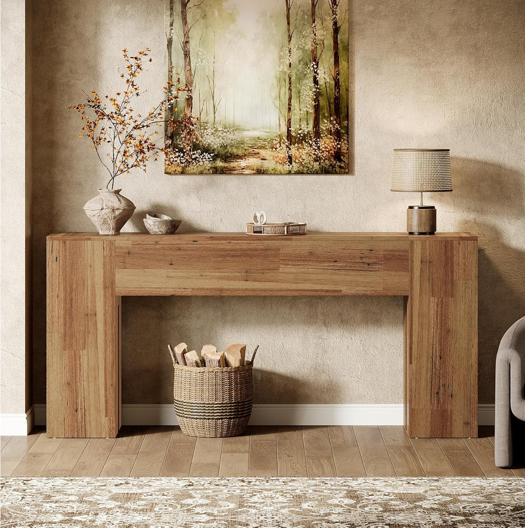 Tribesigns 71-Inch Long Console Table for Entryway, Farmhouse Sofa Console Behind Couch, Entry Table for Hallway, Foyer, Living Room, Rustic Wood
