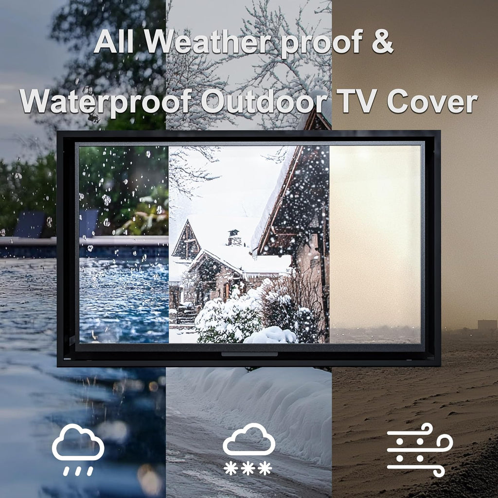 28-32 inch Weatherproof Outdoor TV Cover with lock, Hard and Durable, Clear Dust-proof Television Enclosure for Outside, Adjustable TV Wall Mount Bracket Included (28''-32'')
