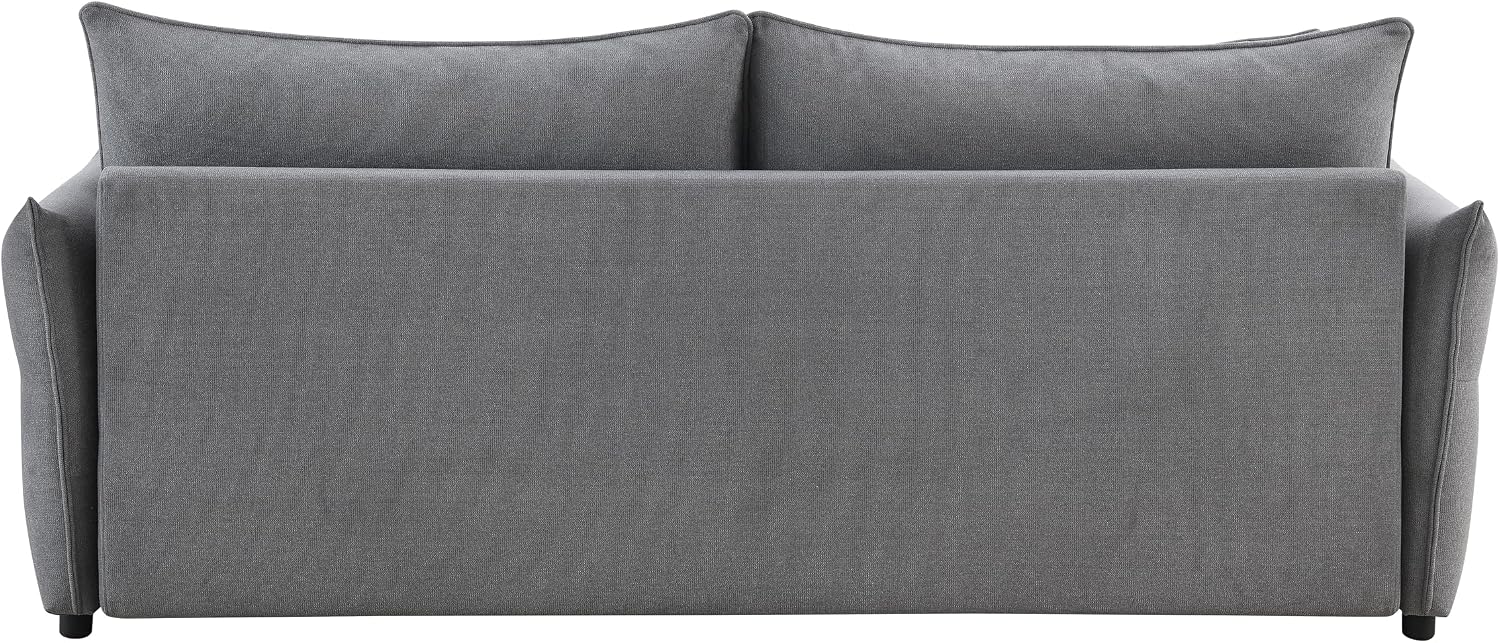 Acme Irina Fabric Upholstered Sofa with Pull-Out Sleeper and 4 Pillows in Gray