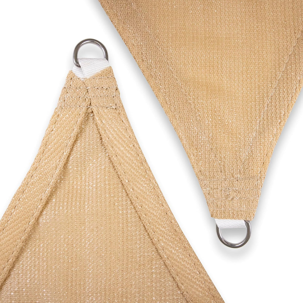 Amgo Custom Size 14' x 20' x 24.4' Sand Beige Right Triangle Sun Shade Sail UPF50+ AGTAPT18, Order to Make Canopy Awning, 95% UV Blockage, Water & Air Permeable, Commercial Standard (We Customize)