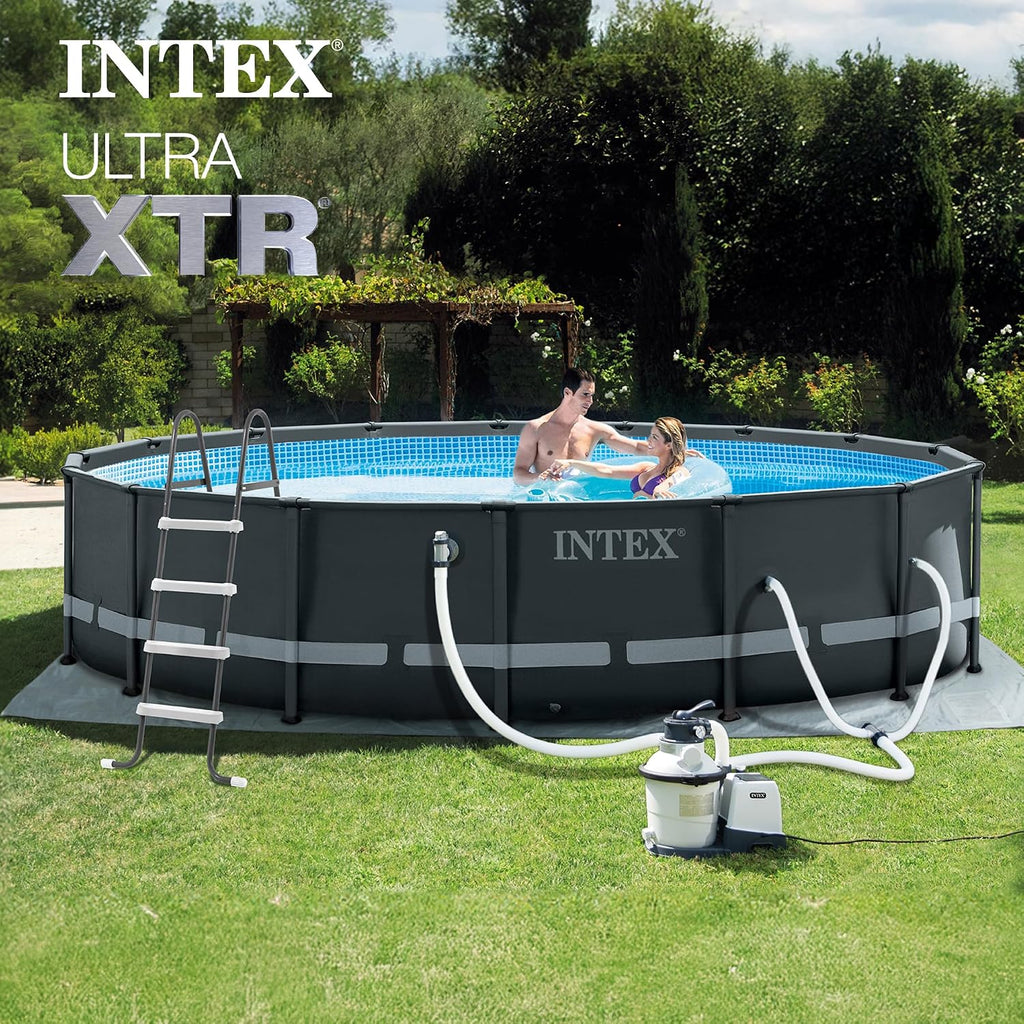 INTEX 26325EH Ultra XTR 16ft x 48in Above Ground Swimming Pool Set with Sand Filter Pump and OptiFlow 50lb Premium Filter Sand