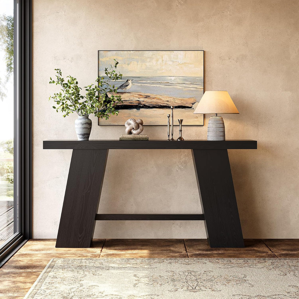 LITTLE TREE 70.8-Inch Long Black Console Table for Entryway, Narrow Modern Sofa Table for Entry, Hallway, Behind Couch, Living Room, Foyer, Entrance, Front Door