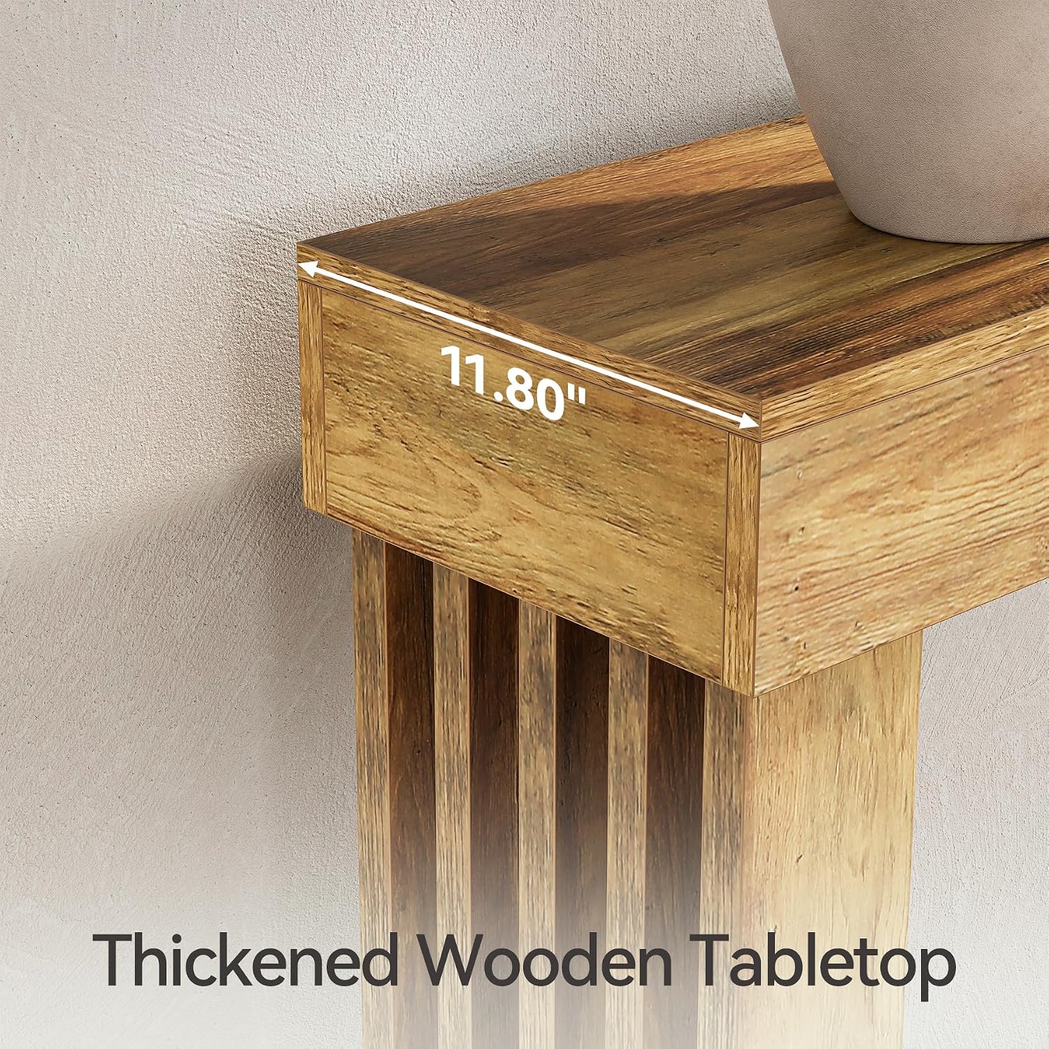 LITTLE TREE 70.9-Inch Extra Long Narrow Console Table, 2-Tier Brown Wooden Sofa Table for Living Room, Large Hallway Foyer Table with Heavy Duty U-Shaped Pedestal