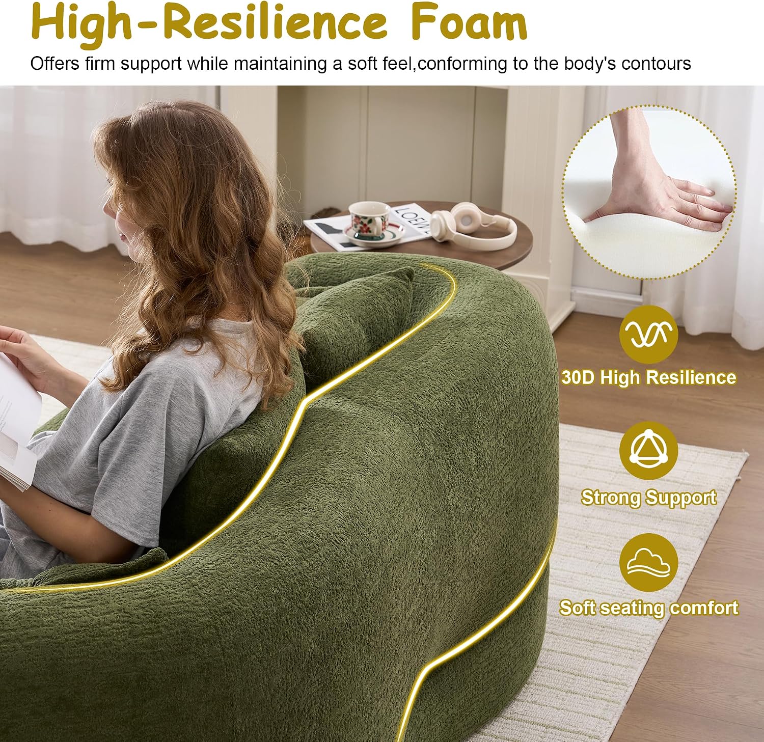 70' Convertible Sofa Bed, 2-in-1 Boneless Sleeper Sofa, Soft Chenille Folding Sofa Loveseat with 4 Pillows, Love Seat Small Couch for Small Spaces, Living Room, Bedroom, No Assembly