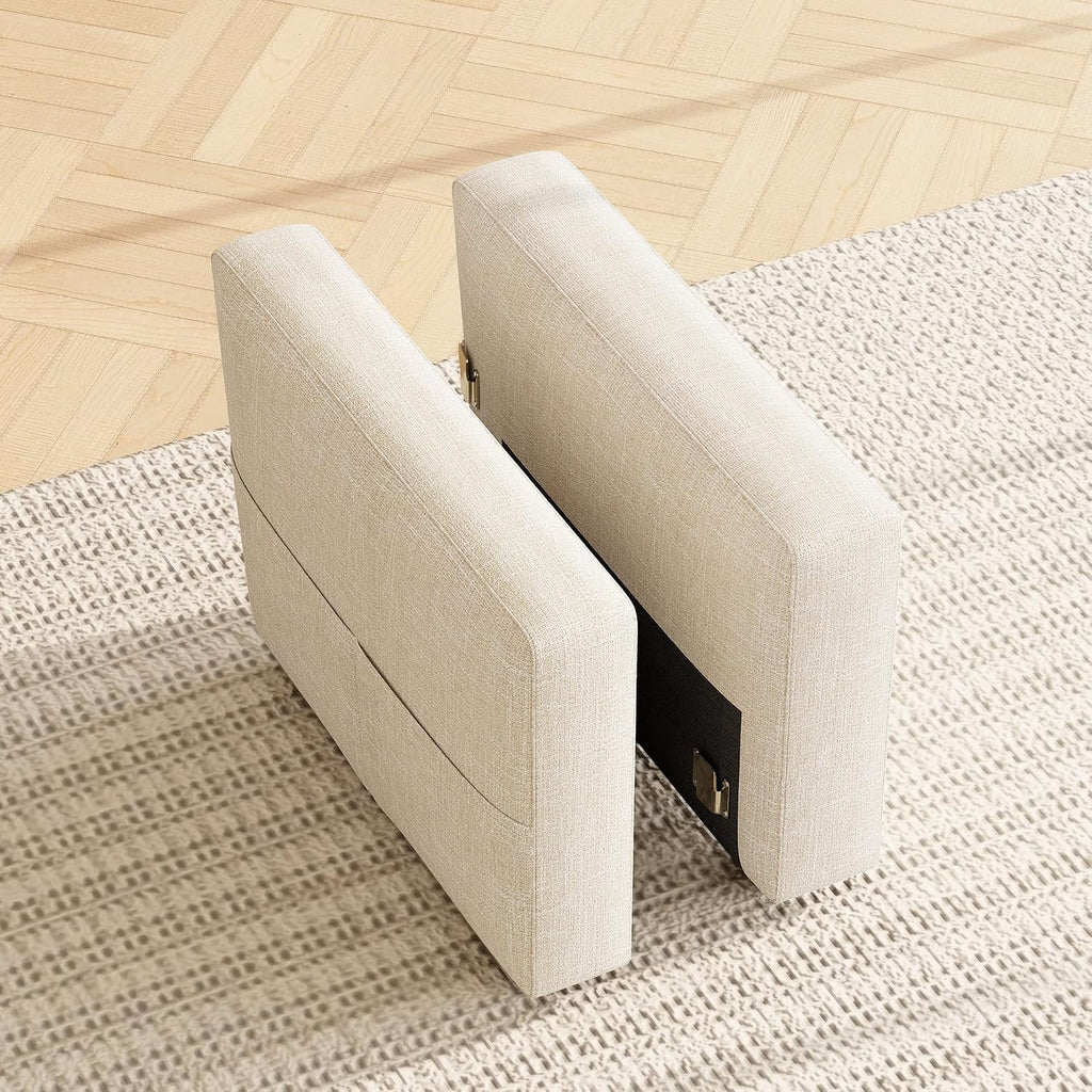 HONBAY Modular Armrest for Sectional Sleeper Sofa, Pair of Armrests for Sectional Modular Couch Bed, Beige