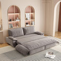 73.2' Sleeper Sofa Bed Queen Size, 3-in-1 Convertible Couch, Modern Pull Out Couches, Comfy Velvet Futon Sofa, Cloud Loveseat Lounge, Pillow Arm for Small Spaces, Living Room, Apartment, Grey