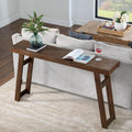 Alaterre Furniture Lawas Solid Wood Console Table - 56 Inch Modern Farmhouse Entryway Table - Easy Assembly Living Room Furniture for Behind The Couch, Entryway, or Hallway (Brown)