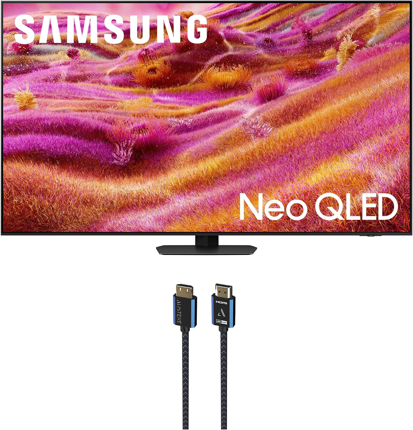 Samsung QN65QN90FAFXZA 65 Inch Neo QLED 4K QN90F Vision AI Smart TV with an Austere 5S-4KHD2-2.5M V-Series 2.5m Premium 4K HDR HDMI Braided Cable (2025)