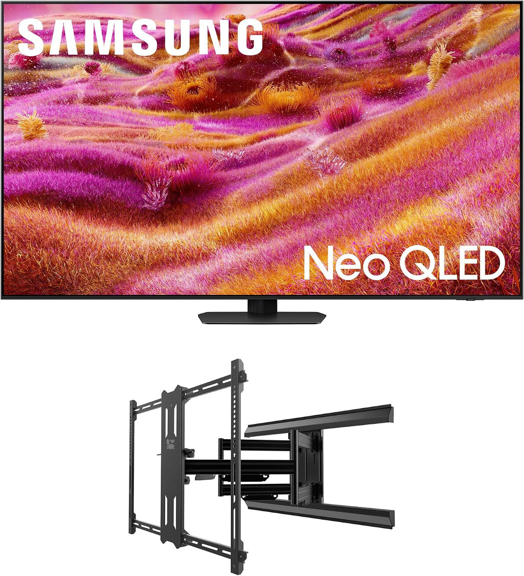 Samsung QN65QN90FAFXZA 65 Inch Neo QLED 4K QN90F Vision AI Smart TV with a Kanto PMX700 Pro Series Full Motion Dual Stud Mount (2025)
