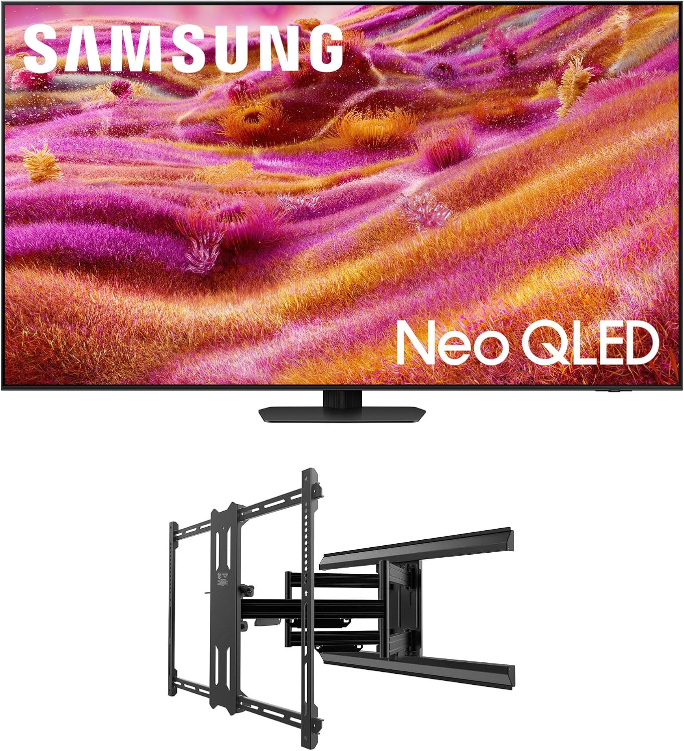 Samsung QN65QN90FAFXZA 65 Inch Neo QLED 4K QN90F Vision AI Smart TV with a Kanto PMX700 Pro Series Full Motion Dual Stud Mount (2025)
