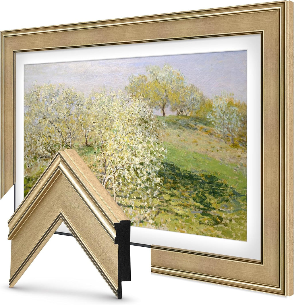 Champagne 43' Premiere Deco TV Frame - Compatible ONLY with Samsung The Frame TVs (Fits 2021-2026, LS03A, LS03B, LS03C, LS03D, LS03FA)