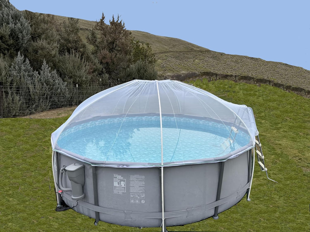 | Pool Net Dome for 14' to 15' Round Above Ground Pools | 6 of 7 Parts Included. NOT Included are THE Poles Made of Inexpensive PVC Pipe to BE Purchased BY Customer.