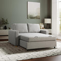 Serta Tulsa 66.1' Convertible Sleeper Loveseat, Full Size, Dreamcoil Comfort, FingerGuard Pinch Point Protection, Woven Fabric, Light Grey