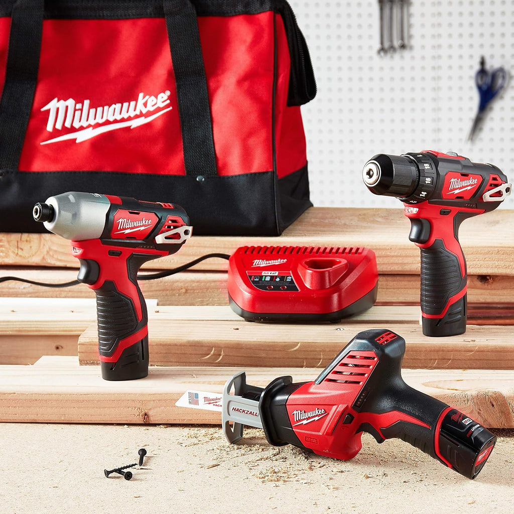 Milwaukee Electric - M12 Cordless Lithium-ION 3-Tool Combo KIT
