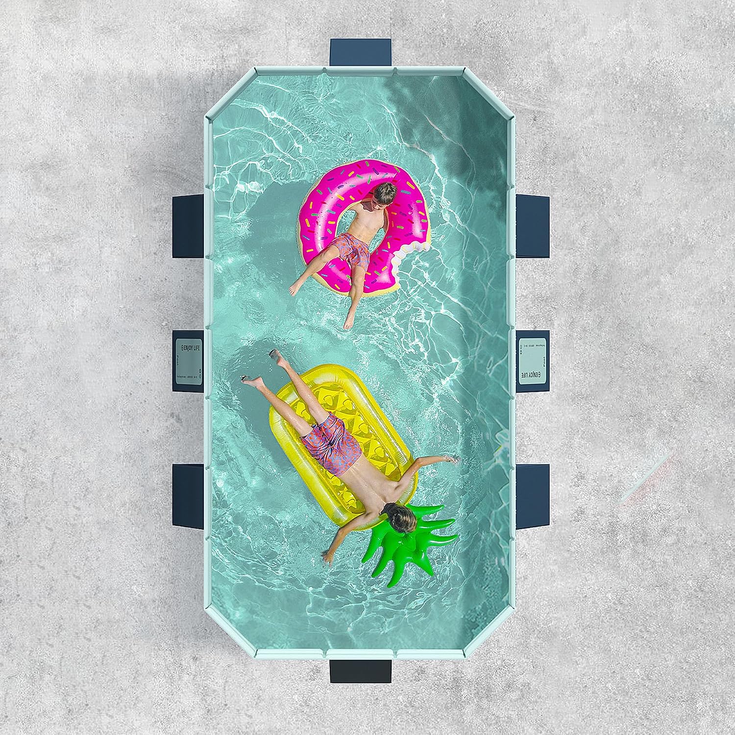 Foldable Non-Inflatable Above Ground Framed Swimming Pool for Backyard, Family Pool (113' x 66' x 20')