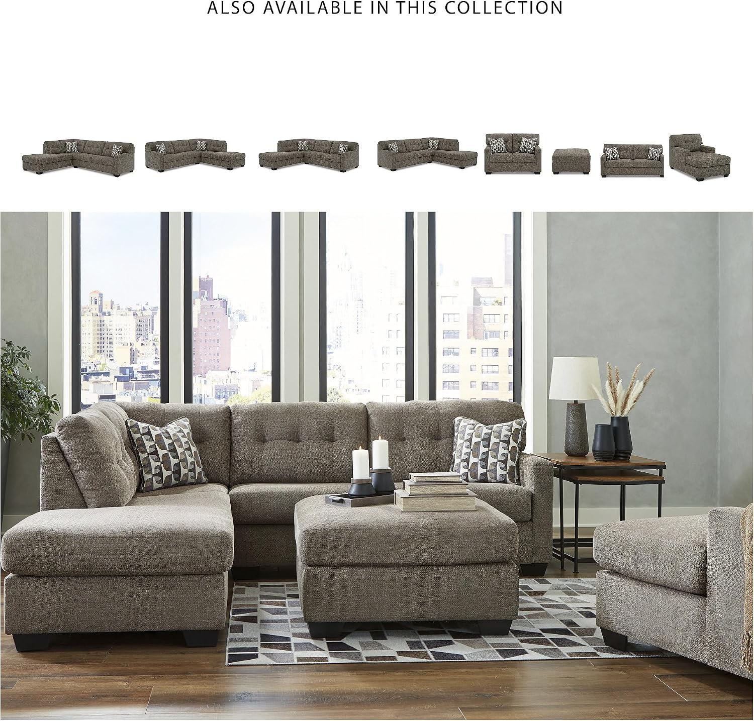 Signature Design by Ashley Mahoney Contemporary Oversized Accent Ottoman, Brown
