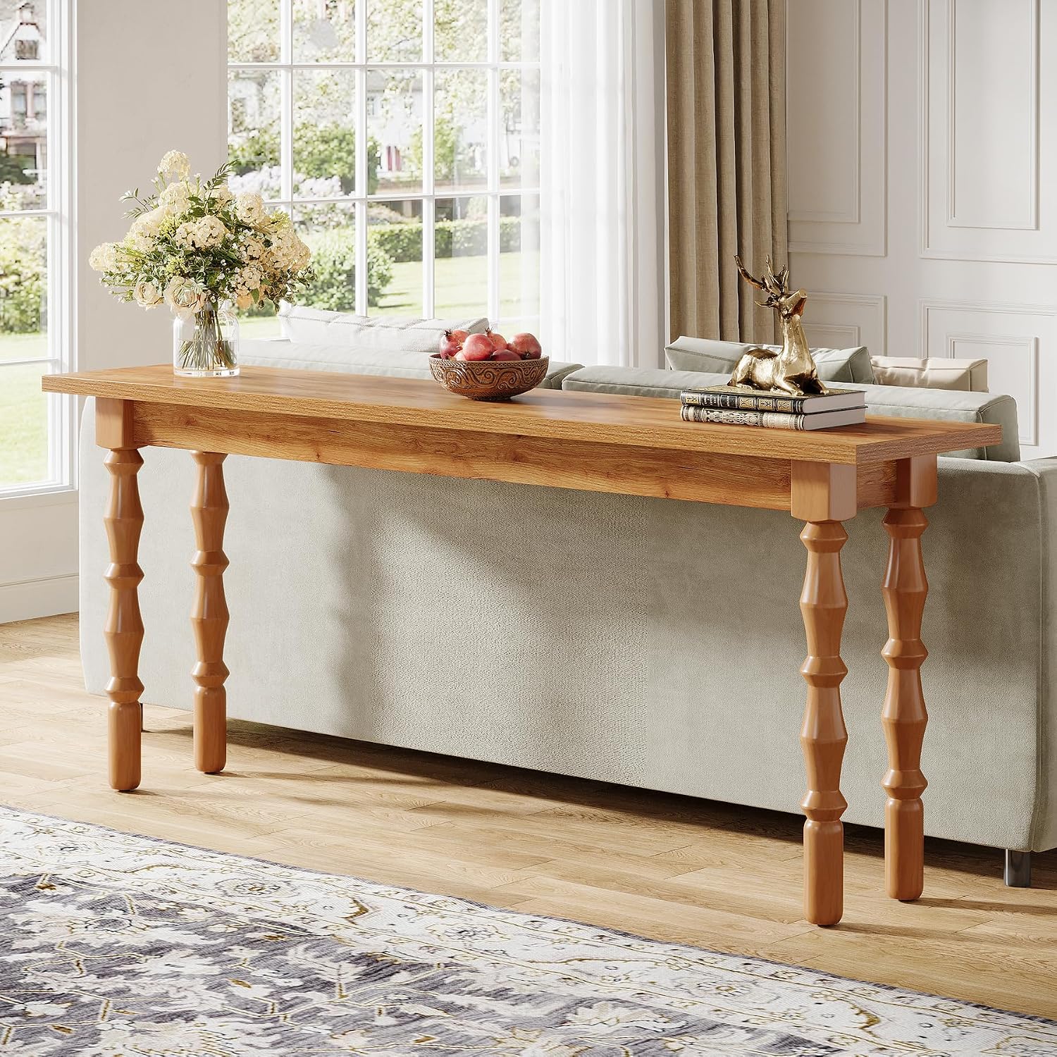 Tribesigns 70.9-Inch Extra Long Console Table for Entryway, Narrow Sofa Table Behind Couch with Solid Wood Legs, Entry Accent Table for Living Room, Foyer, Hallway, Entrance