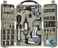 Trades Pro Air Tool and Accessories Kit, 71 Piece, Impact Wrench, Air Ratchet, Die Grinder, Aire Hammer, Hose Fittings, Storage Case - 836668