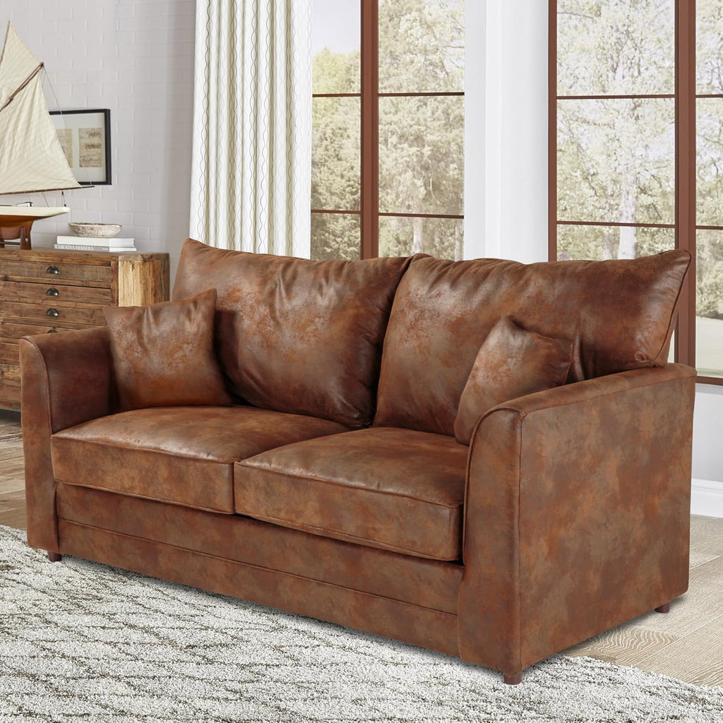 American Furniture Classics 77' Microfiber Palomino Sleeper Sofa in Brown