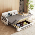 Pull-Out Sofa Daybed with Trundle - Versatile Futon Sleeper Couch for Living Room and Small Spaces (34.6' D x 62.2' W x 34.2' H) - Gray/White Sofa Bed