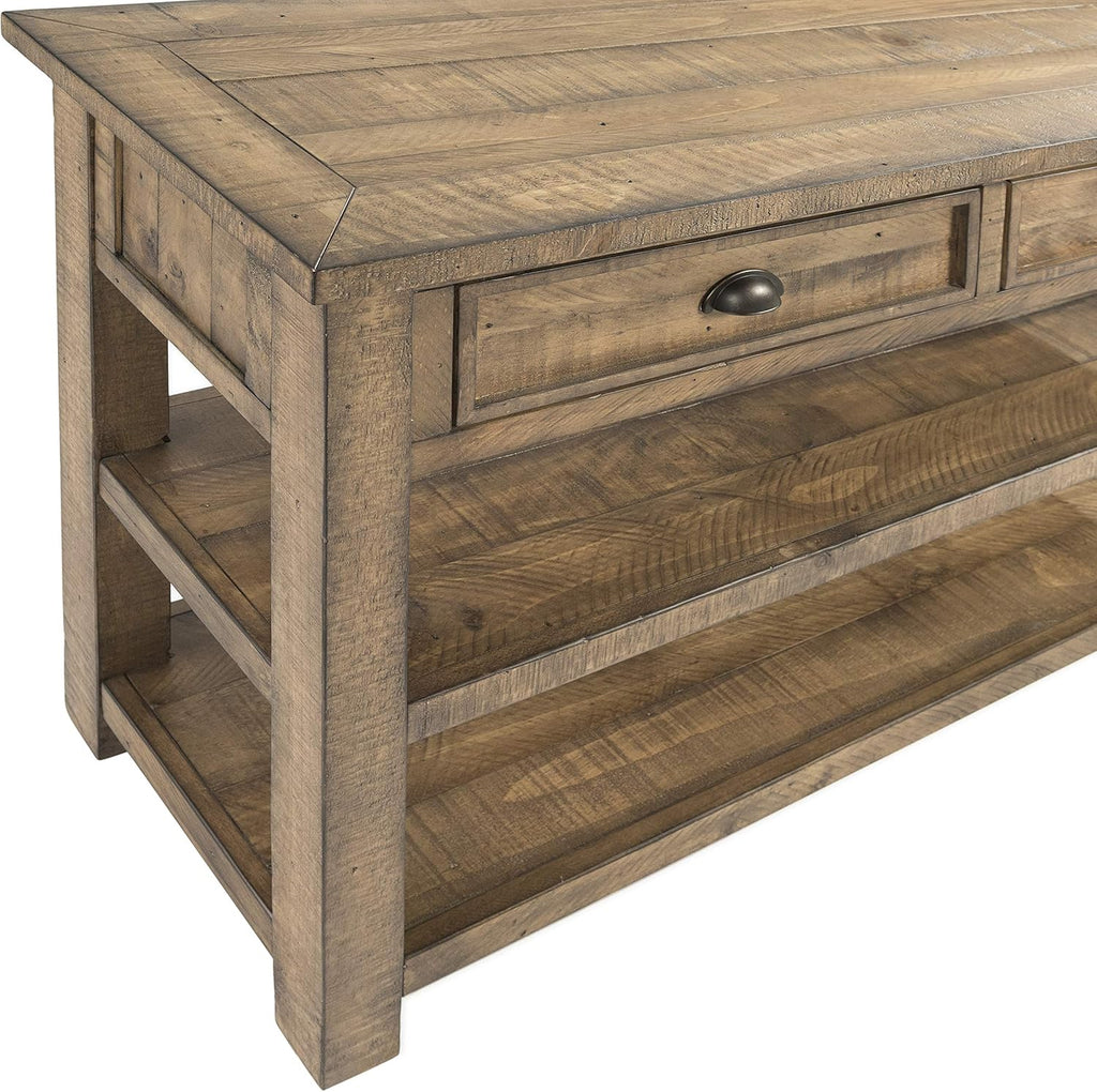 Martin Svensson Home Monterey Solid Wood Sofa Console Table - Reclaimed Natural Finish - Modern Farmhouse - Entryway Table with Two Spacious Drawers