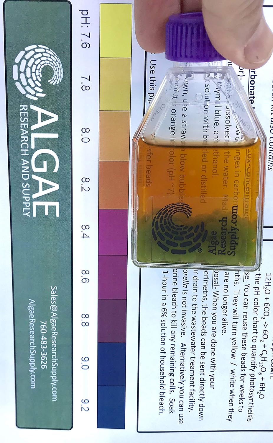 Algae Research and Supply: Algae Beads (Ready-to-go Algae Beads in Indicator- snap vials (x100))