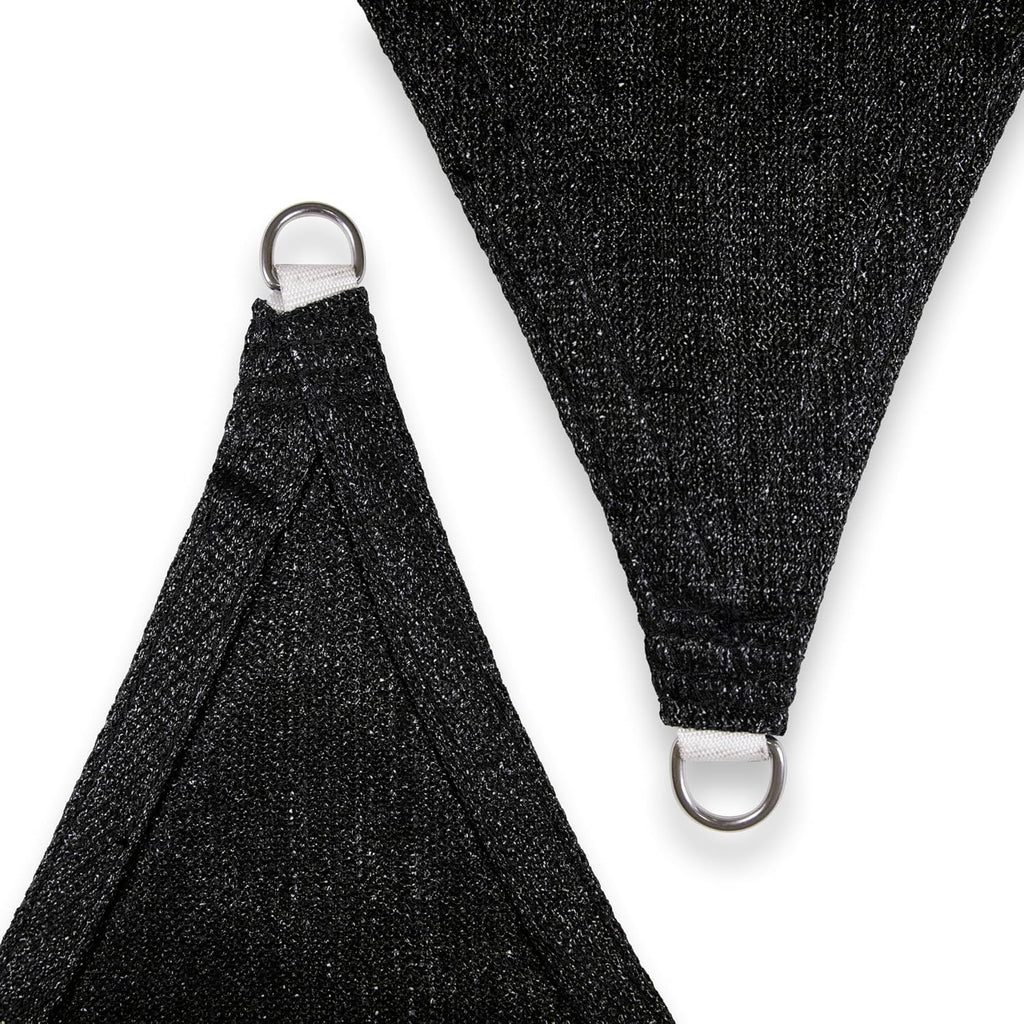 Amgo Custom Size 14' x 20' x 24.4' Black Triangle Sun Shade Sail UPF50+ AGTAPRT10, Order to Make Canopy Awning, 95% UV Blockage, Water & Air Permeable, Commercial Standard (We Customize)