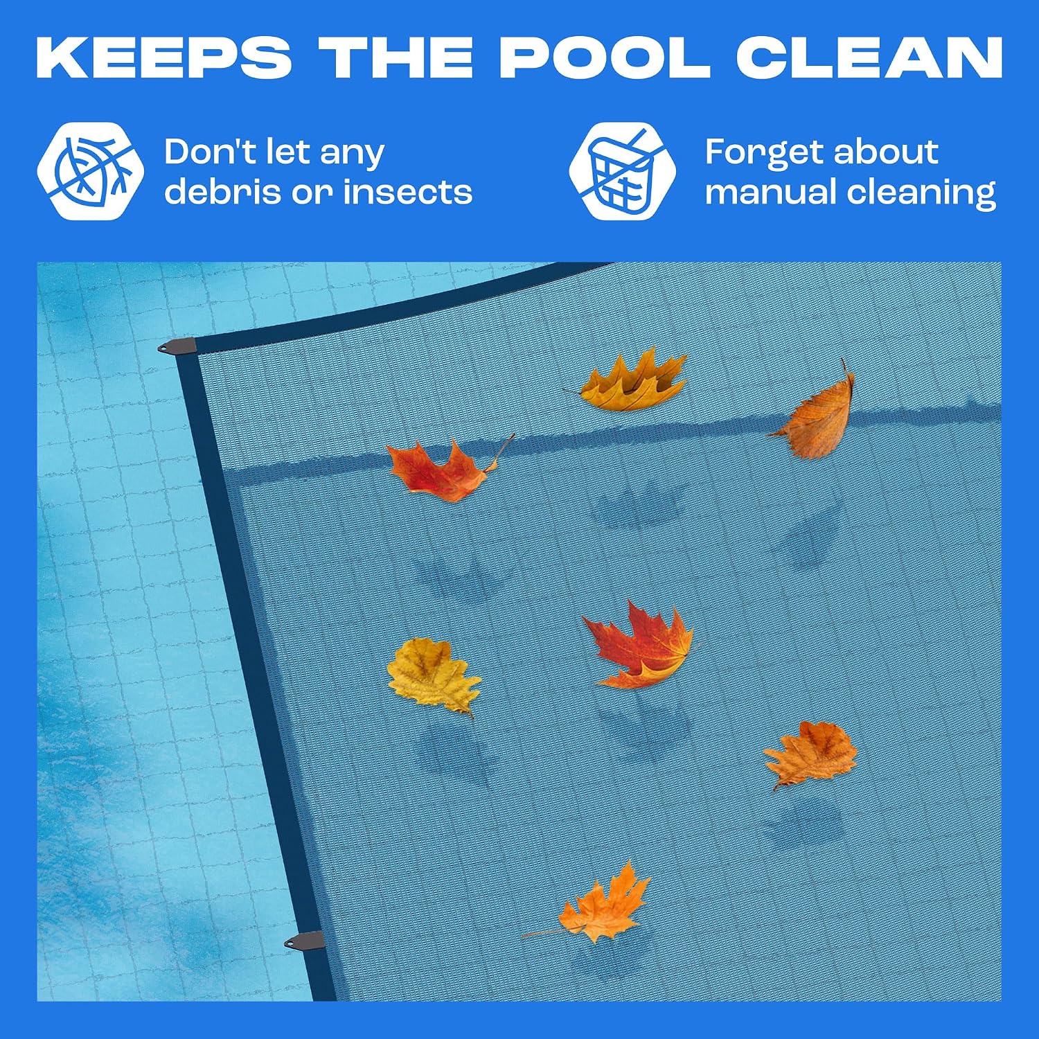 Yankee Pool Leaf Net Cover for Oval Pool 21x41 Ft.- Heavy-Duty 0.15' Above-Ground Leaf Net | Swimming Pool Net to Protect from Leaves, Debris, and Clogging