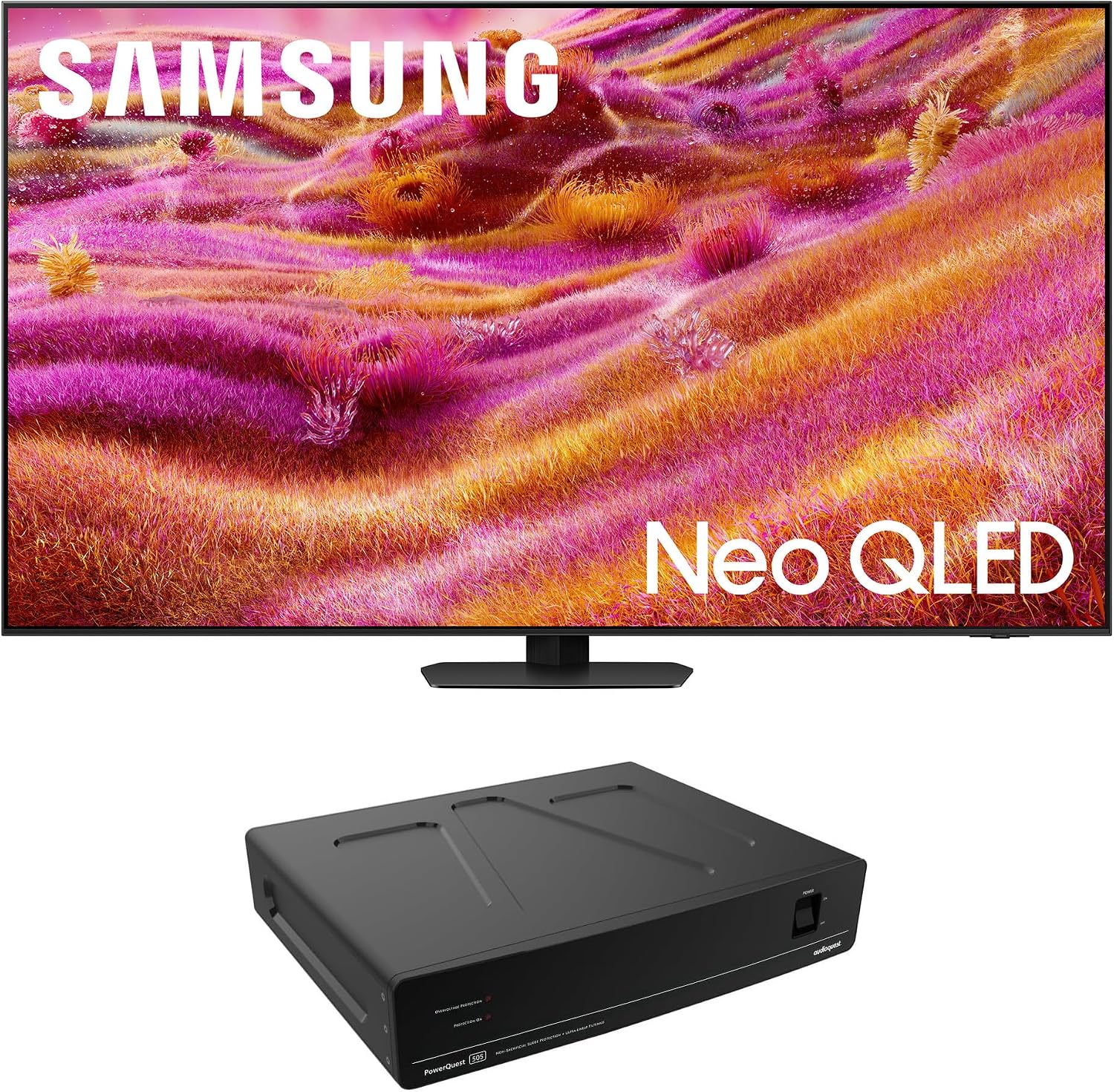 Samsung QN75QN90FAFXZA 75 Inch Neo QLED 4K QN90F Vision AI Smart TV with an AudioQuest PQ505NA PowerQuest 505 12 Outlet Surge Protector (2025)