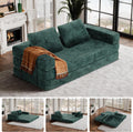 Convertible Sofa Bed, 4-in-1 DIY Combination Modular Couch with Pillows, Comfy Boneless Sleeper Sofa Bed with Fixed-Shape Frame, Chenille Convertible Lounge Couch for Living Room, Green