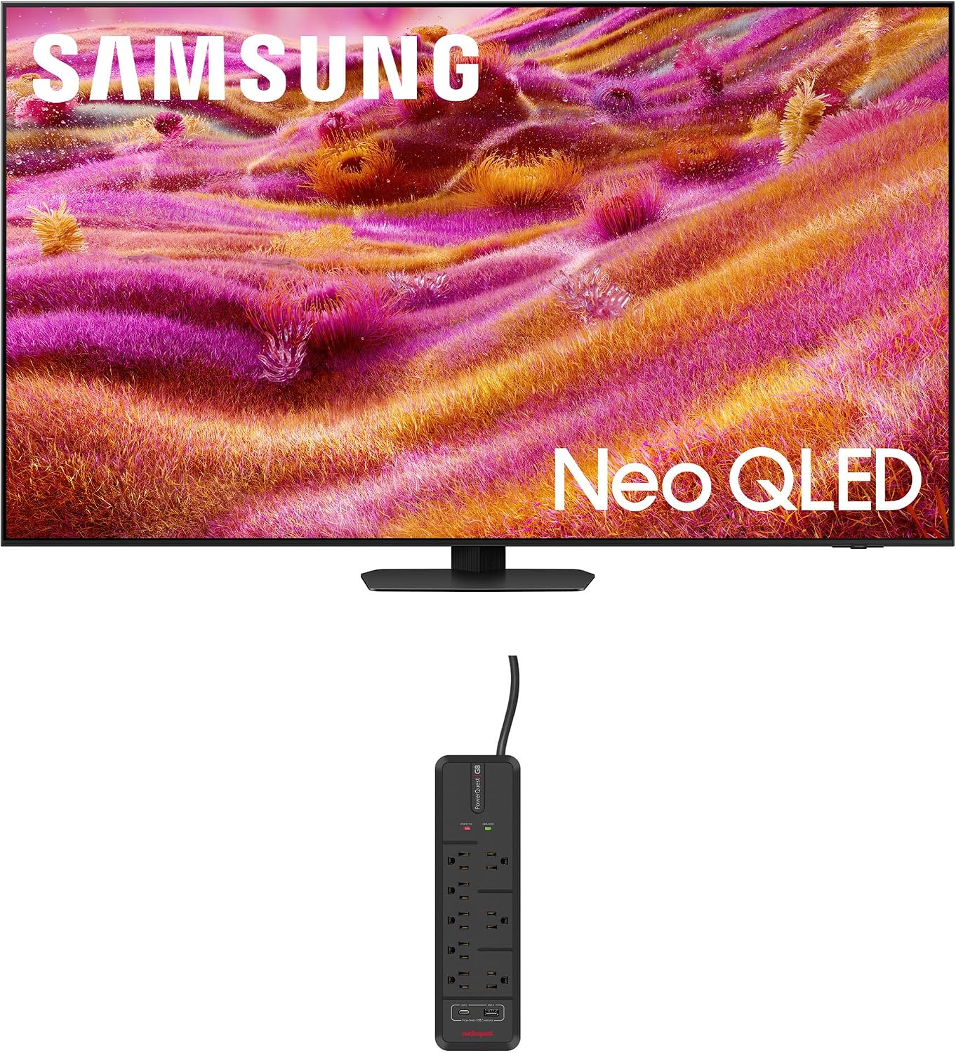 Samsung QN65QN90FAFXZA 65 Inch Neo QLED 4K QN90F Vision AI Smart TV with an AudioQuest G8 8-Outlet USB-A/USB-C AC Power Surge Protector (2025)