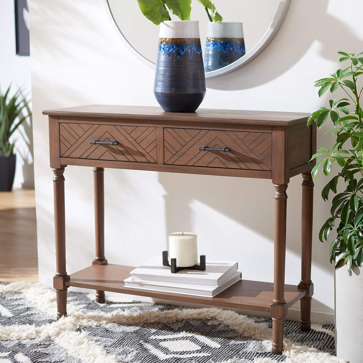 Safavieh Home Collection Peyton Brown 2-Drawer Console Table CNS5704C