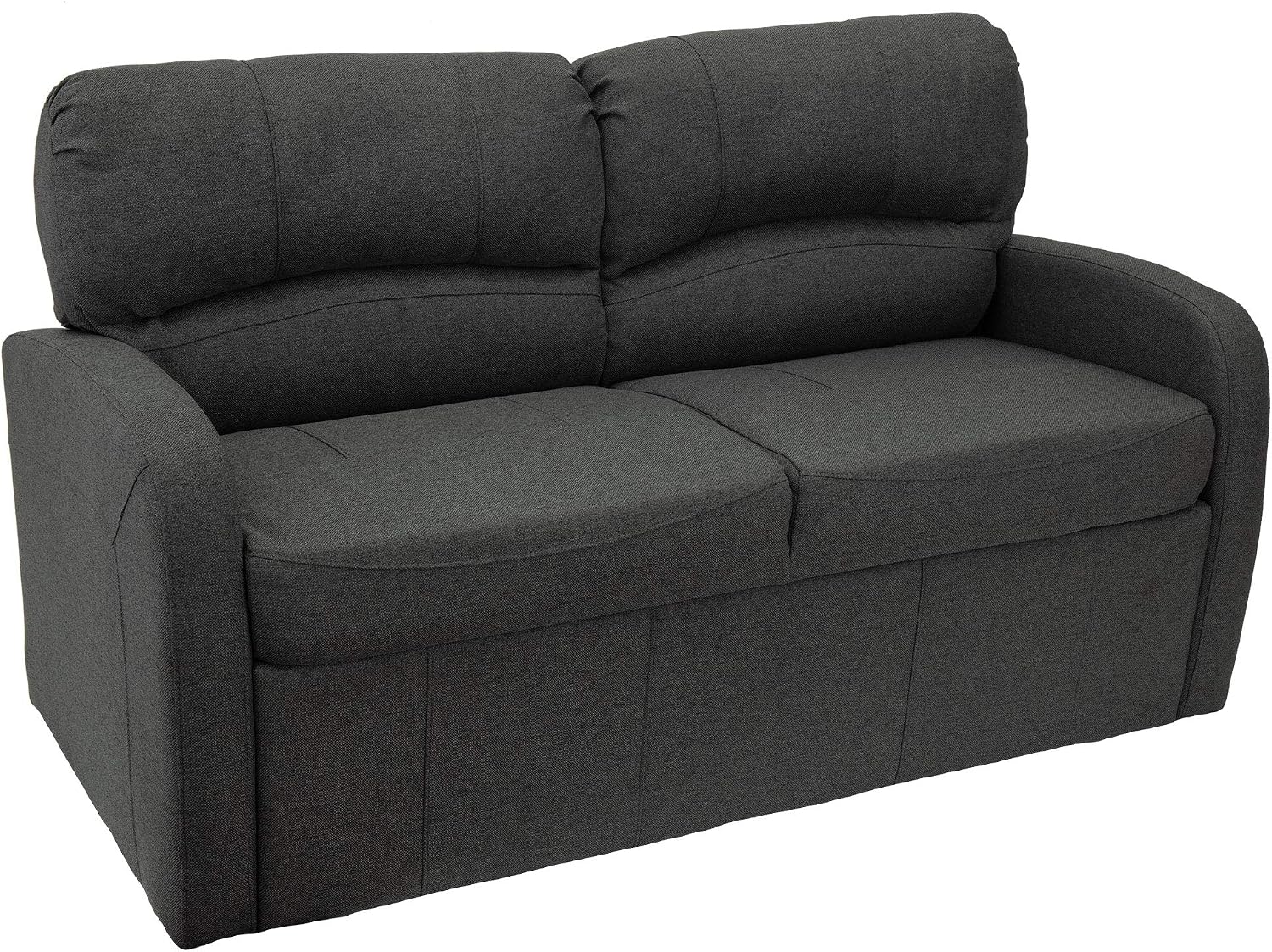 RecPro 60' RV Jack Knife Sofa with Arms | RV Sleeper Sofa | Camper Couch | Slideout Living Room Furniture | Cloth (Fossil)