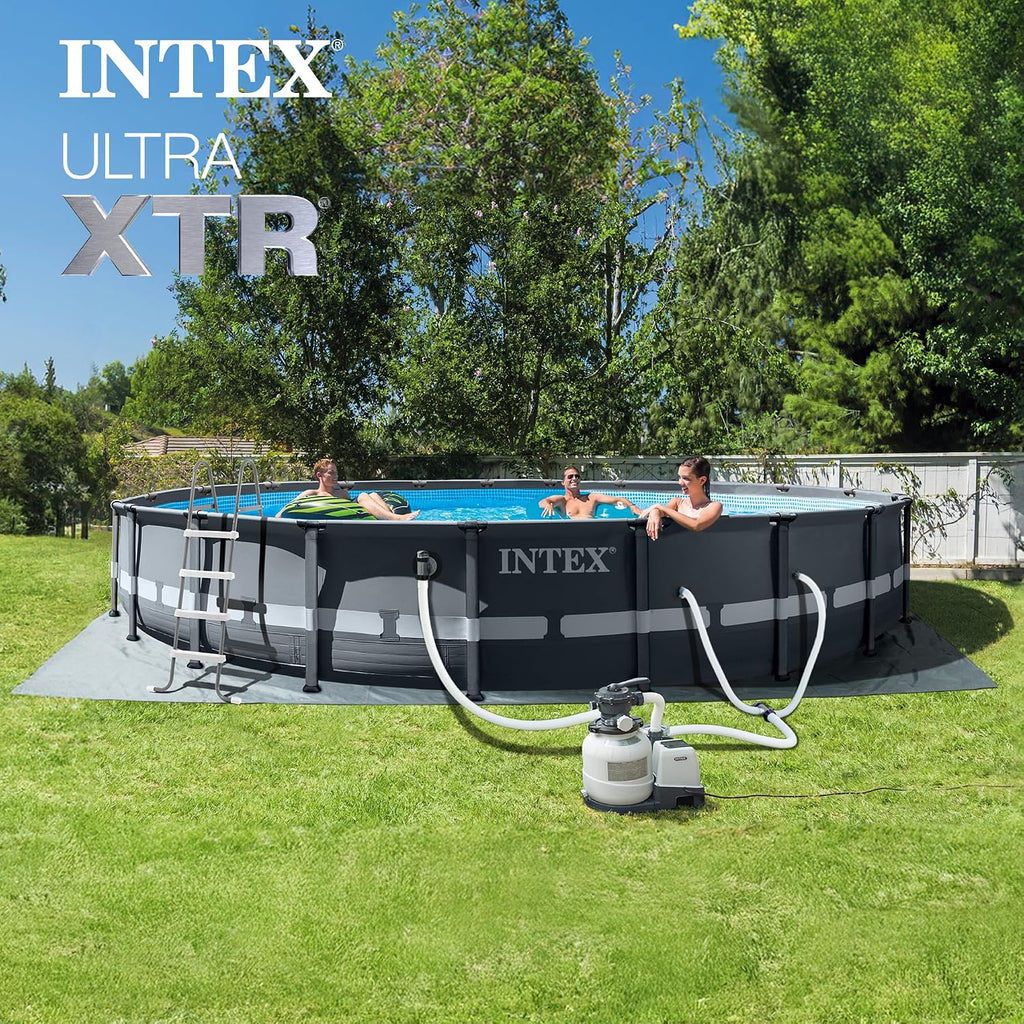 INTEX 26333EH Ultra XTR 20ft x 48in Above Ground Swimming Pool Set with Sand Filter Pump and OptiFlow 50lb Premium Filter Sand
