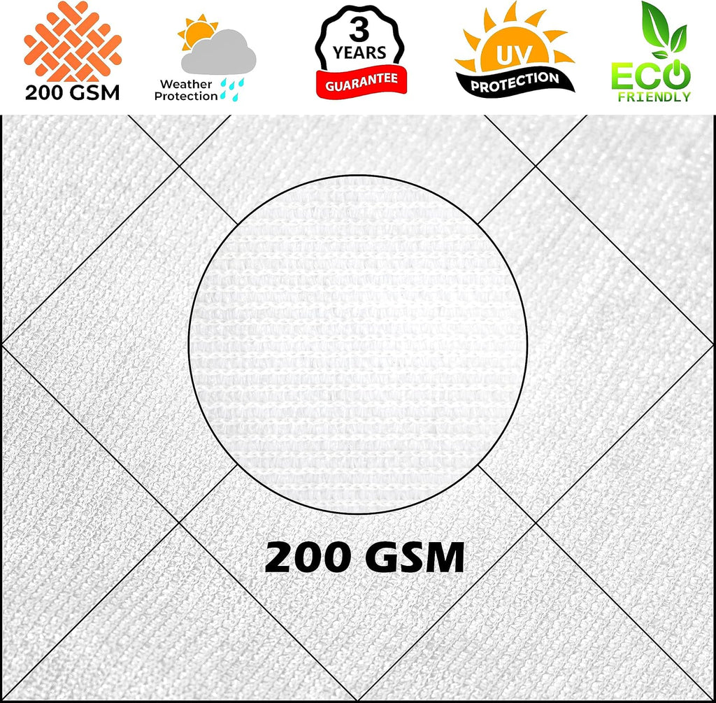 Royal Shade 14' x 20' White Rectangle Square Sun Shade Sail Order to Make RTAPR1216 Canopy, UPF50+ 95% UV Blockage, 200GSM Commercial Standard Heavy Duty, 3 Years Warranty (We Make Custom Size)