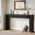 Tribesigns Farmhouse Console Table, 55-Inch Wooden Sofa Table with Storage for Entryway, Foyer, Hallway, Living Room, Easy Assembly (Black)